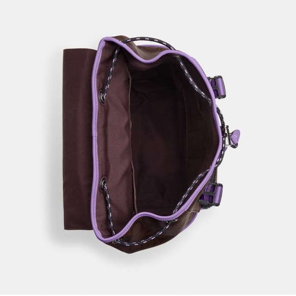 Last one‼️CoachMEN's Track Backpack In Colorblock Signature mahogany/iris Canvas - Picture 4 of 6